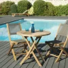 Salon de Jardin Teck Table D80 + 2 chaises pliantes SUMMER ref. 30020848