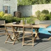 Salon de Jardin Teck Table extensible 180/240 + 6 chaises pliantes SUMMER ref. 30020856