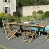 Salon de Jardin Teck Table extensible 180/240 + 6 chaises pliantes SUMMER ref. 30020845
