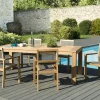 Salon de Jardin Teck Table 220x100 + 6 fauteuils empilables BERGEN ref. 30020837