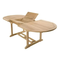 Salon jardin Teck table ovale 180 cm 4 chaises 2 fauteuils SUMMER