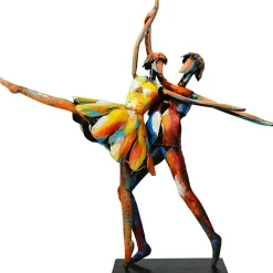 Sculpture moderne en métal peint danseurs