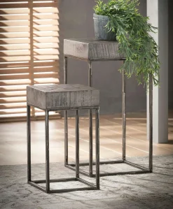 Sellette bois de manguier gris 70 cm LUCKNOW