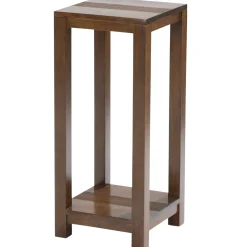 Sellette bois hévéa double plateau 30x30x70cm GALA