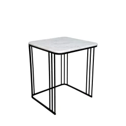 Sellette carrée plateau en marbre (lot de 2)