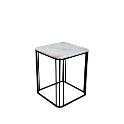 Sellette carrée plateau en marbre (lot de 2)