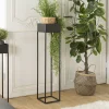 Sellette porte-plante bois-métal noir 80 cm CORUMBA