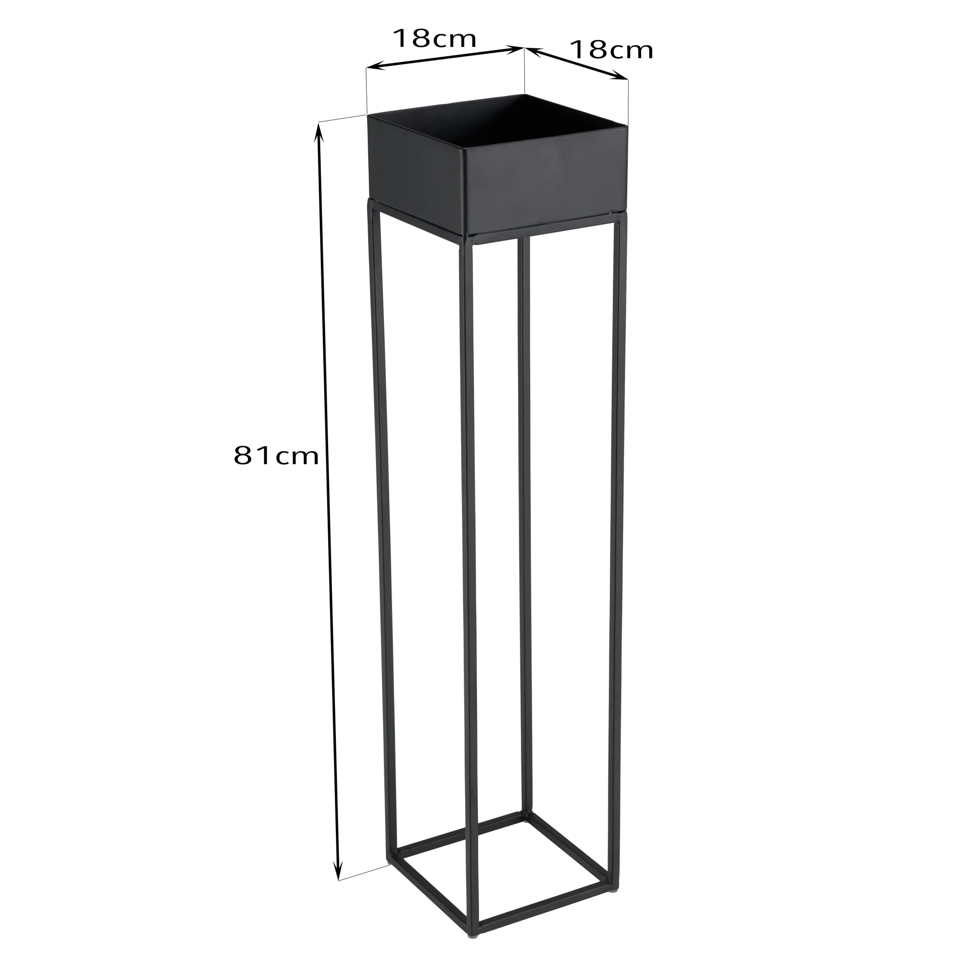 Sellette porte-plante bois-métal noir 80 cm CORUMBA