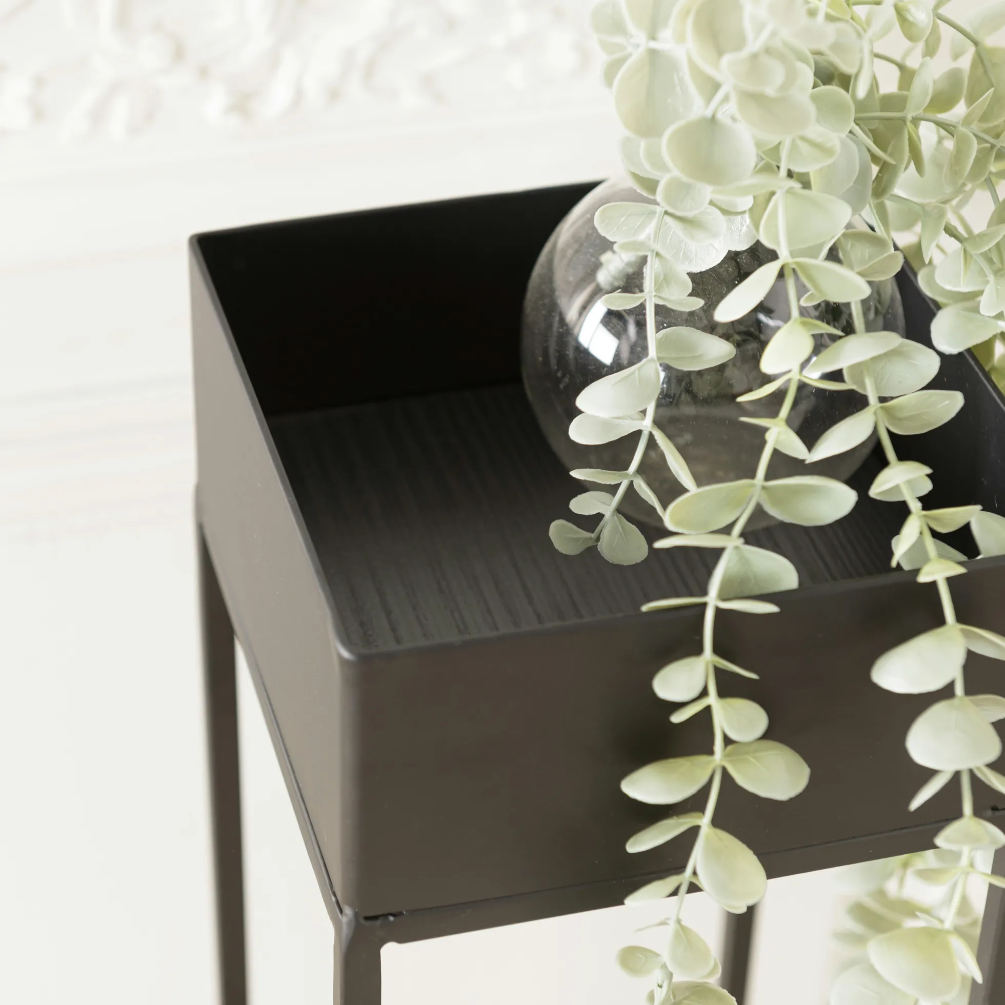 Sellette porte-plante bois-métal noir 80 cm CORUMBA