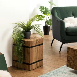 Sellette porte-plante en teck recyclé 46 cm MATT