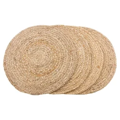 Set de table rond en jute tressée (lot de 4)