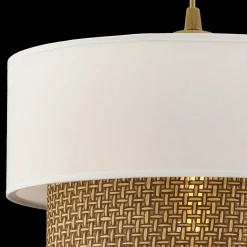 Suspension blanche - double abat-jour avec tressage ZURICH