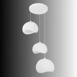 Suspension blanche étagée 3 lampes 55 cm NOXIS