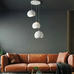 Suspension blanche étagée 3 lampes 55 cm NOXIS