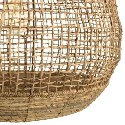 Suspension boule 83x83cm en abaca couleur naturelle et teck FOLELLI