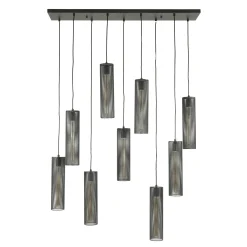 Suspension contemporaine grillagée 9 abat-jour RALF
