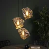 Suspension contemporaine 3 lampes effet glaçon finition chromée NIAGARA