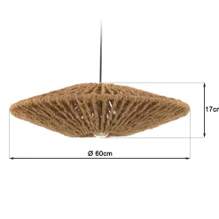 Suspension cymbale 60x60cm en fibre de coco et teck recyclé FOLELLI