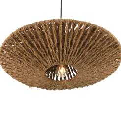 Suspension cymbale 60x60cm en fibre de coco et teck recyclé FOLELLI