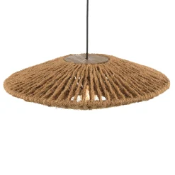 Suspension cymbale 60x60cm en fibre de coco et teck recyclé FOLELLI