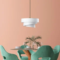 Suspension de chambre design – blanche, effet ruban ZURICH