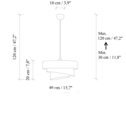 Suspension de chambre design – blanche, effet ruban ZURICH