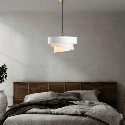 Suspension de chambre design – blanche, effet ruban ZURICH