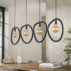 Suspension de cuisine noire – 4 galets en métal TRIBECA