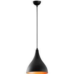 Suspension de cuisine noire mate – intérieur cuivré SILE