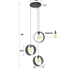 Suspension design 3 anneaux en métal perforé RALF