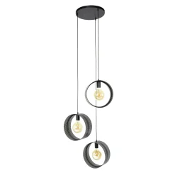 Suspension design 3 anneaux en métal perforé RALF
