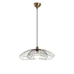Suspension design filaire double fleur dorée 50 cm SINOP
