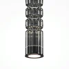 Suspension design LED – abat‑jour verre taillé gris SOLANA