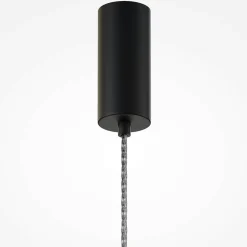 Suspension design LED – abat‑jour verre taillé gris SOLANA