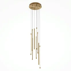Suspension design LED – cascade de 9 lampes dorées SALEM