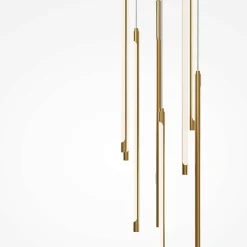 Suspension design LED – cascade de 9 lampes dorées SALEM