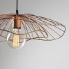 Suspension design métal cuivré filaire forme fleur SINOP