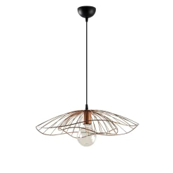 Suspension design métal cuivré filaire forme fleur SINOP