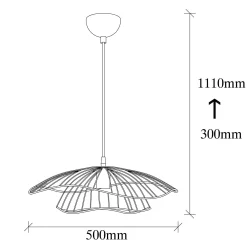 Suspension design métal doré filaire forme fleur SINOP