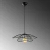 Suspension design métal noir filaire forme fleur SINOP