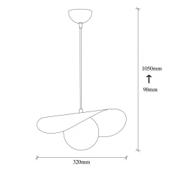 Suspension design noire & doré abat-jour galbé 1 globe SINOP
