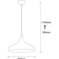 Suspension design noire & dorée évasée, fini alvéolé SILE