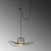 Suspension design noire filaire ondulée, avec anneau SINOP