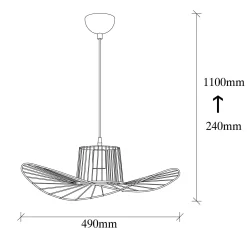 Suspension design noire métal filaire forme ondulée SINOP
