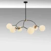 Suspension design vintage noire 6 globes blancs SIERRE