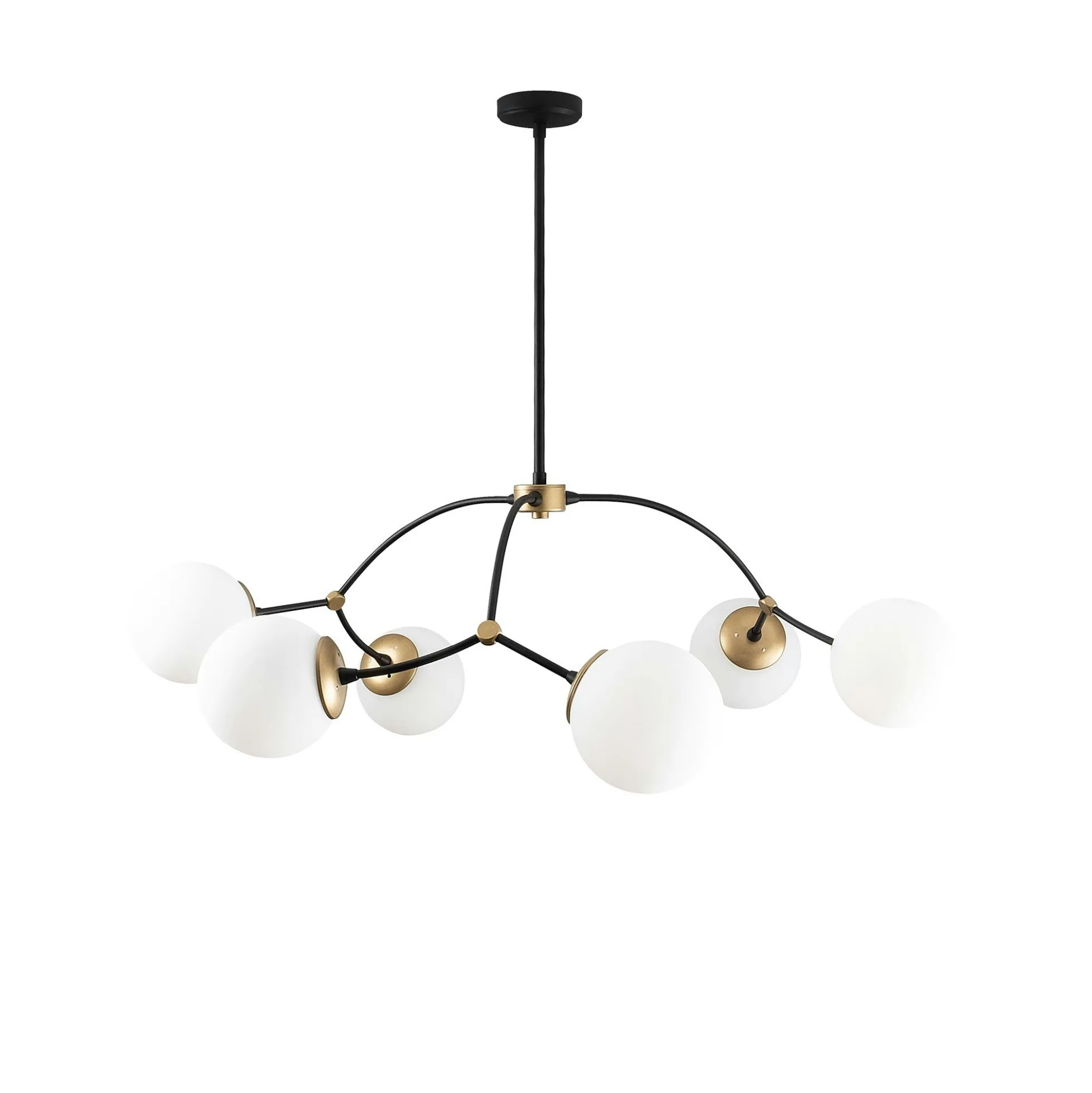 Suspension design vintage noire 6 globes blancs SIERRE