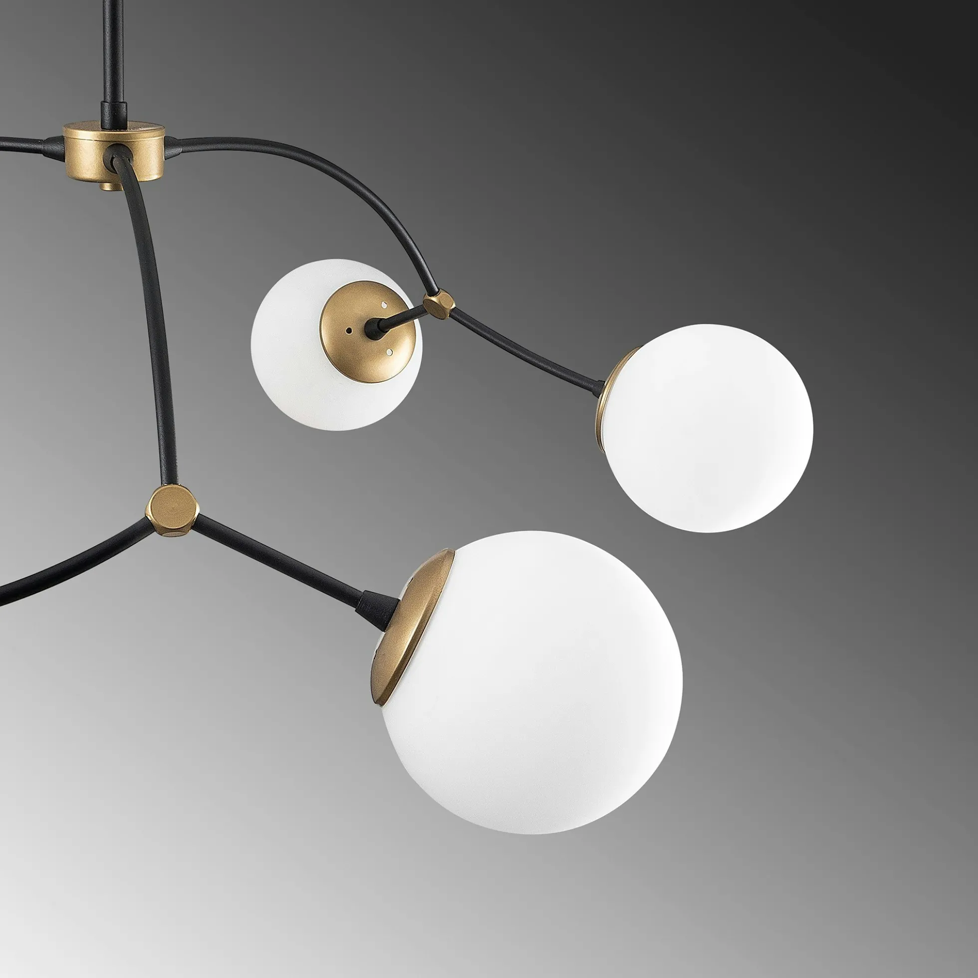 Suspension design vintage noire 6 globes blancs SIERRE