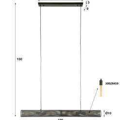 Suspension de table contemporaine forme tube RALF