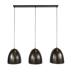 Suspension de table en métal brun perforé 3 abat-jour RALF