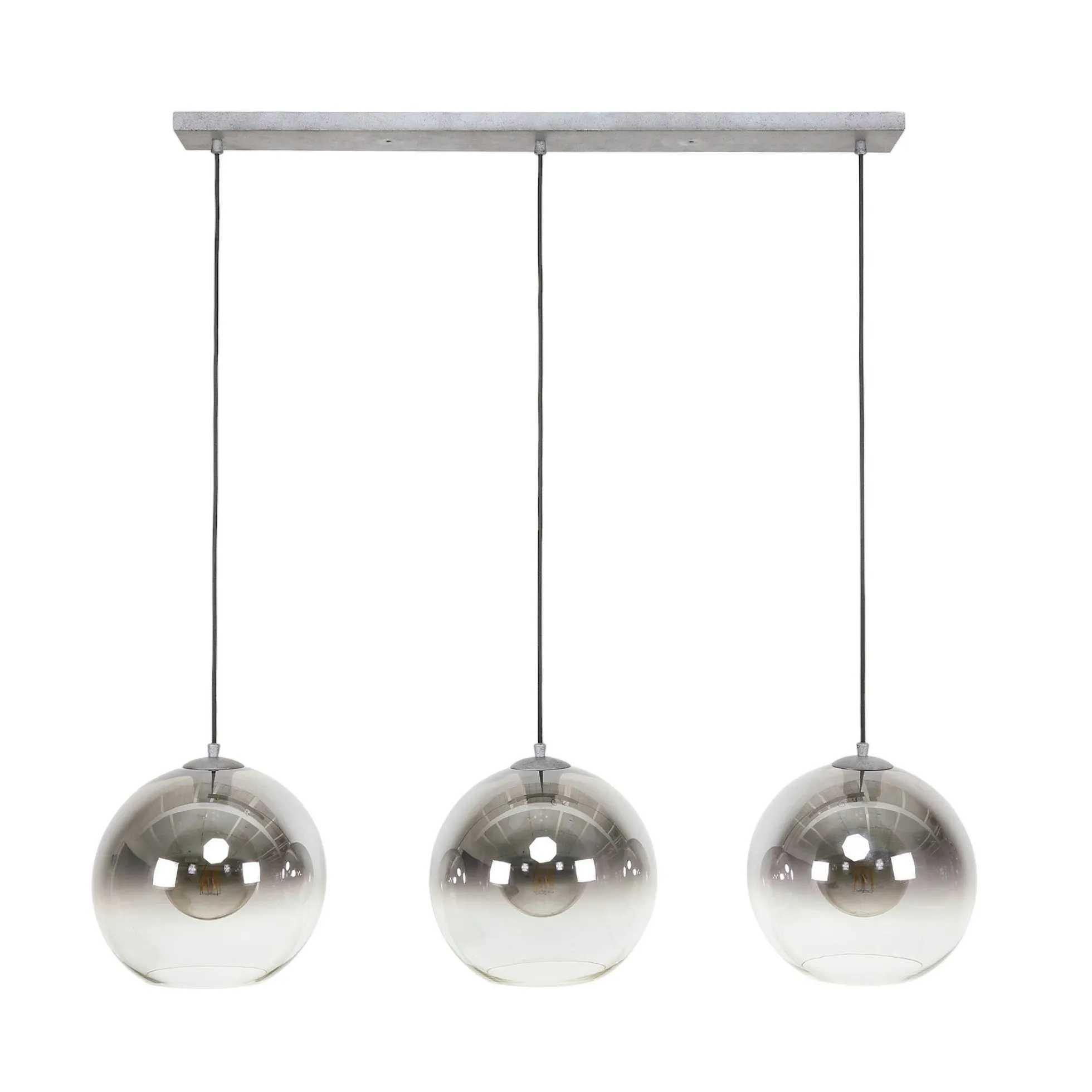 Suspension de table à manger en verre fumé 3 globes XL RALF